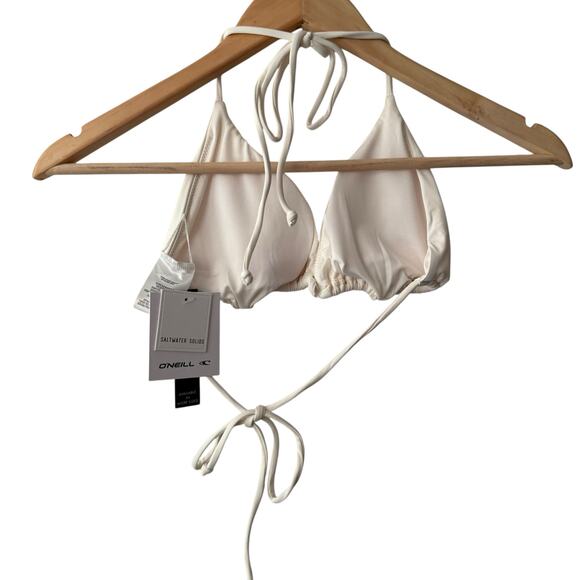 O’Neill Saltwater Solid White Venice Triangle Bikini Swimsuit Top Size XL - Picture 7 of 7